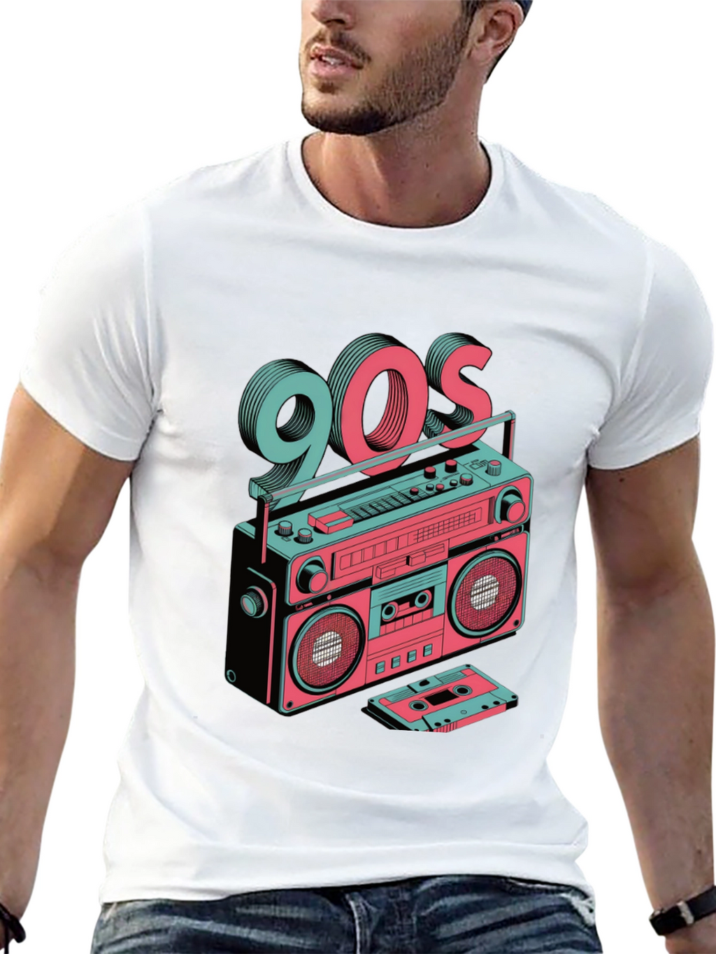 Retro 90s Boombox Graphic Tee