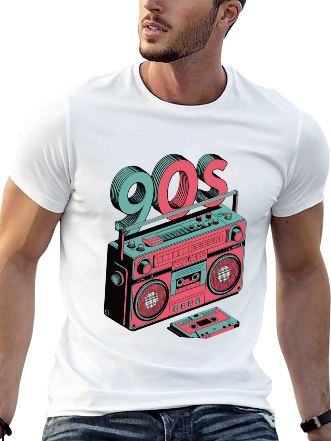 Retro 90s Boombox Graphic Tee