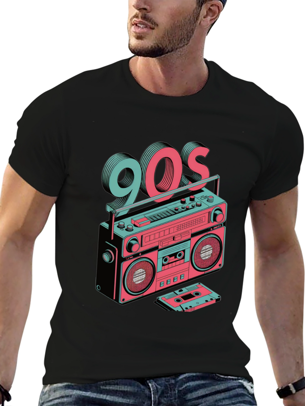 Retro 90s Boombox Graphic Tee