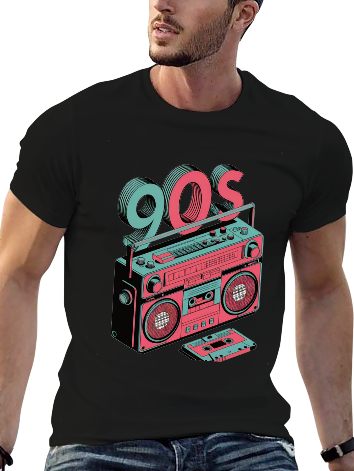 Retro 90s Boombox Graphic Tee