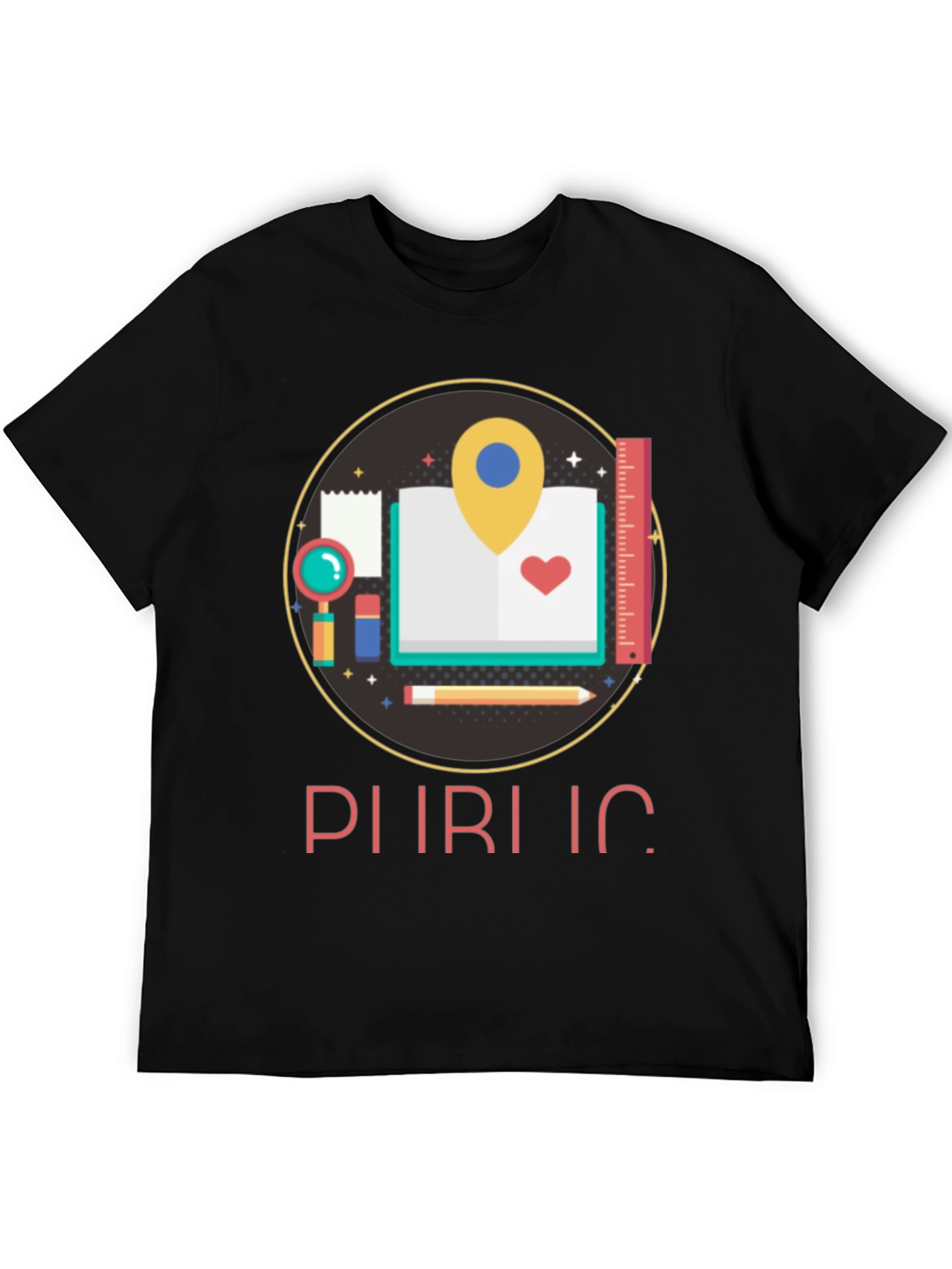 Educational Design Black T-Shirt