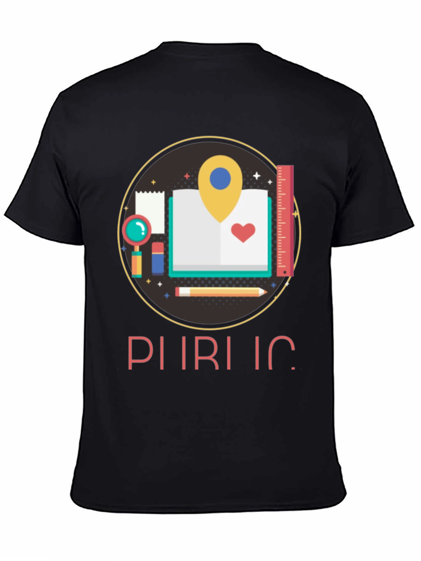 Educational Design Black T-Shirt
