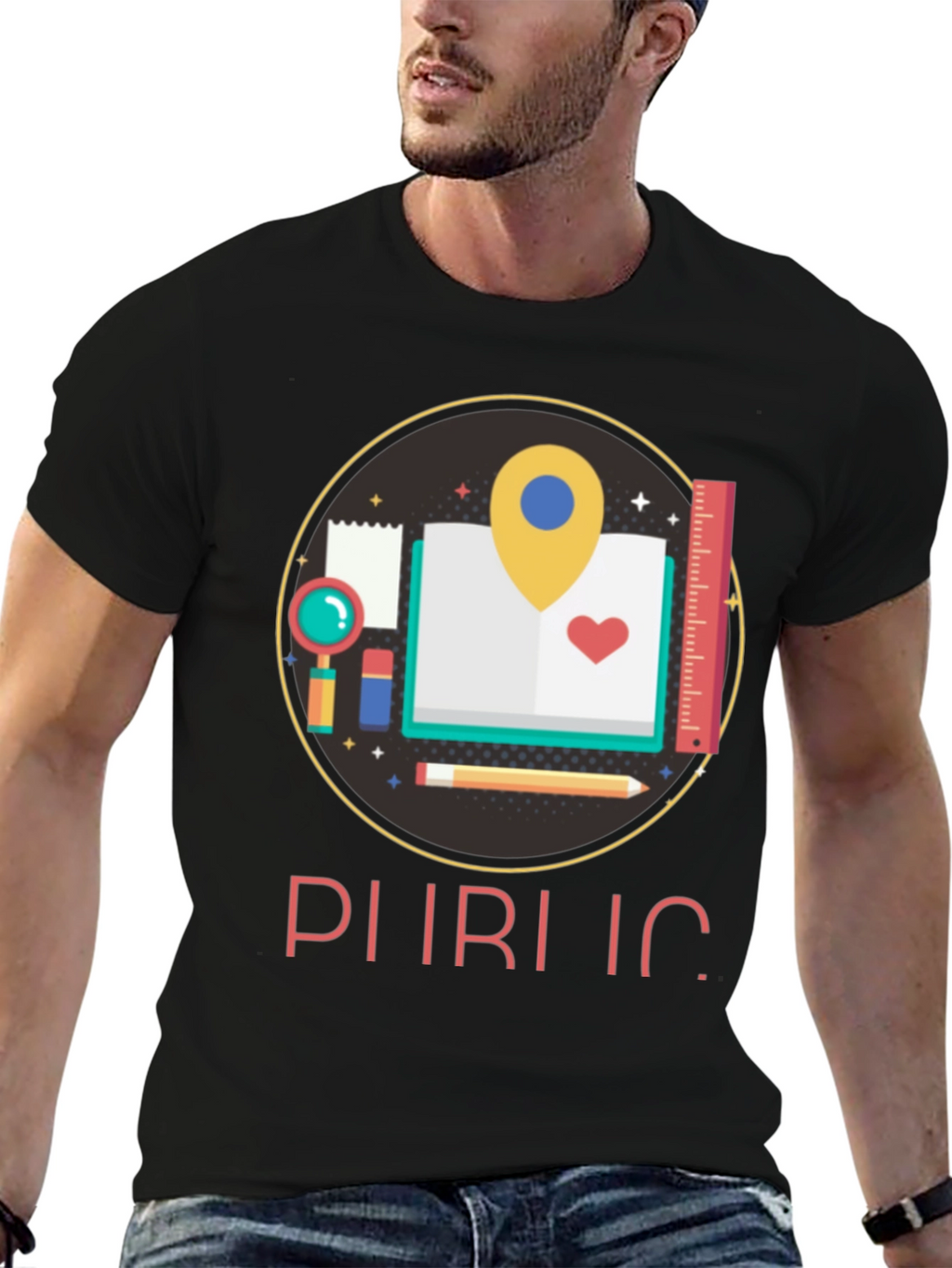 Educational Design Black T-Shirt
