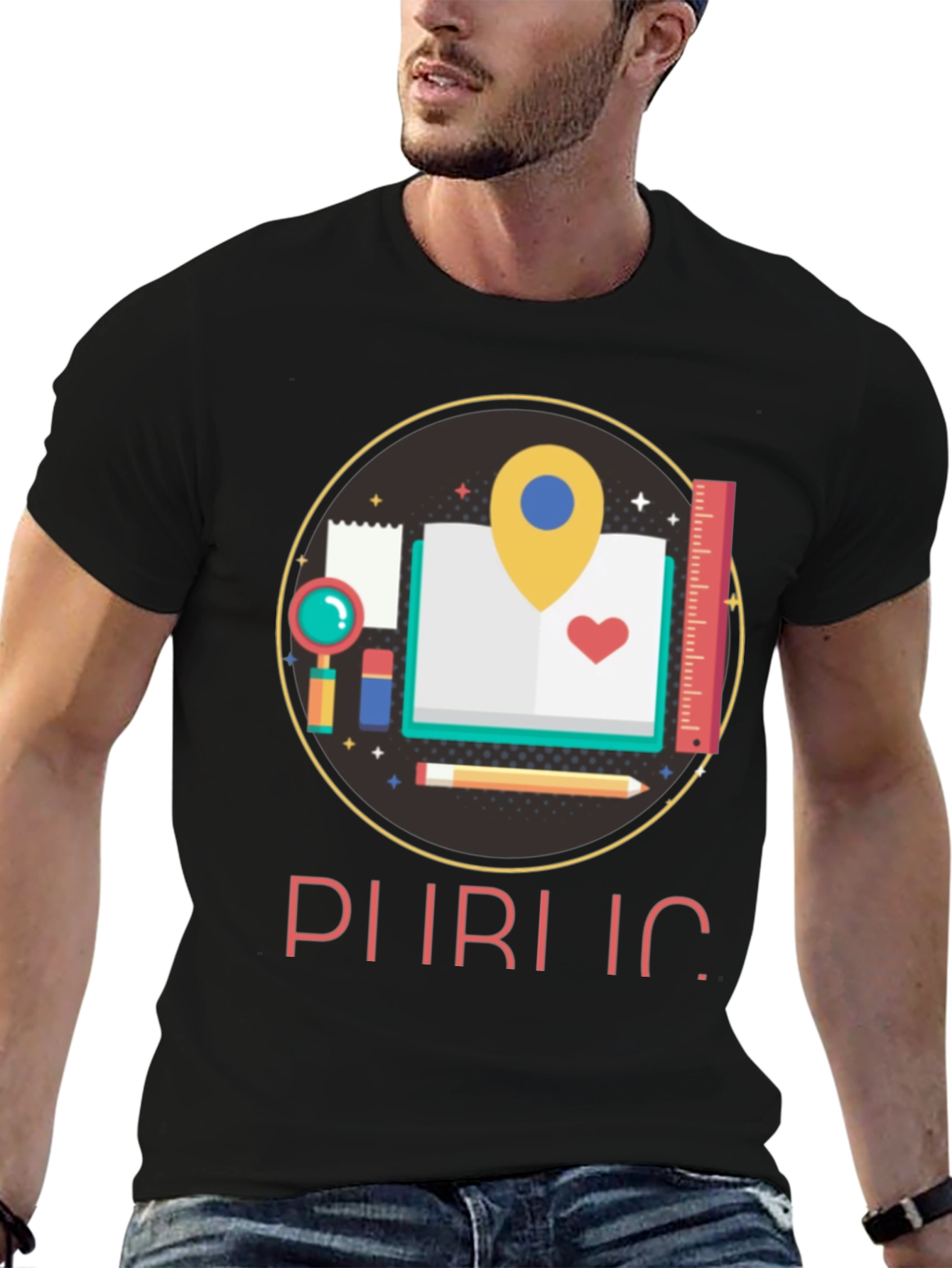 Educational Design Black T-Shirt
