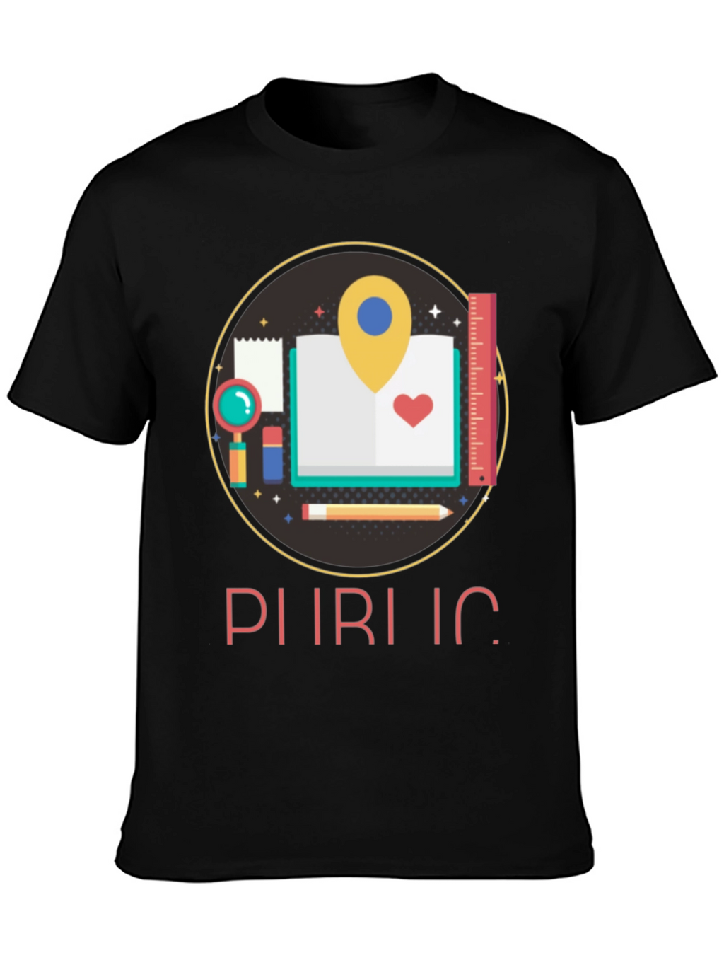 Educational Design Black T-Shirt