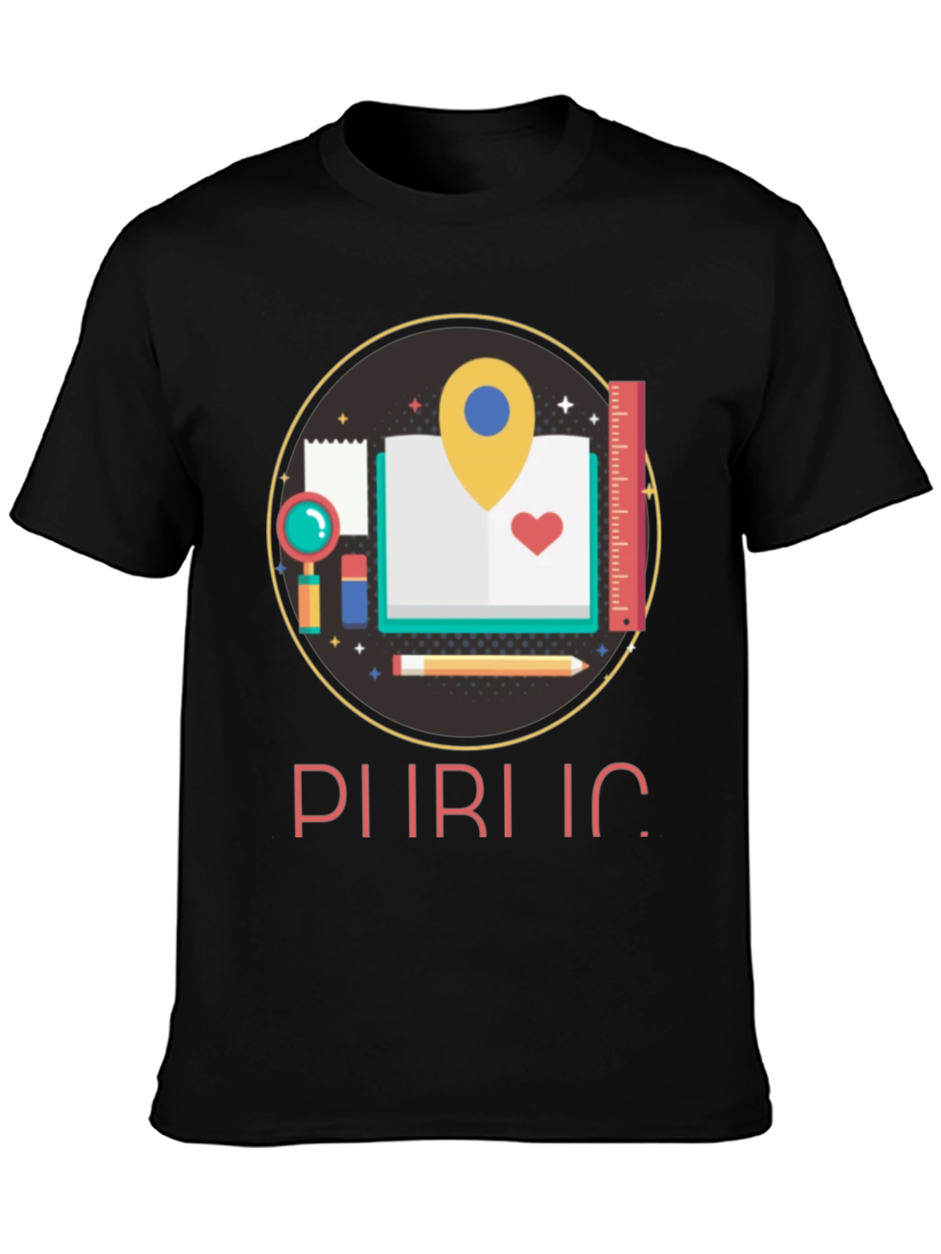 Educational Design Black T-Shirt