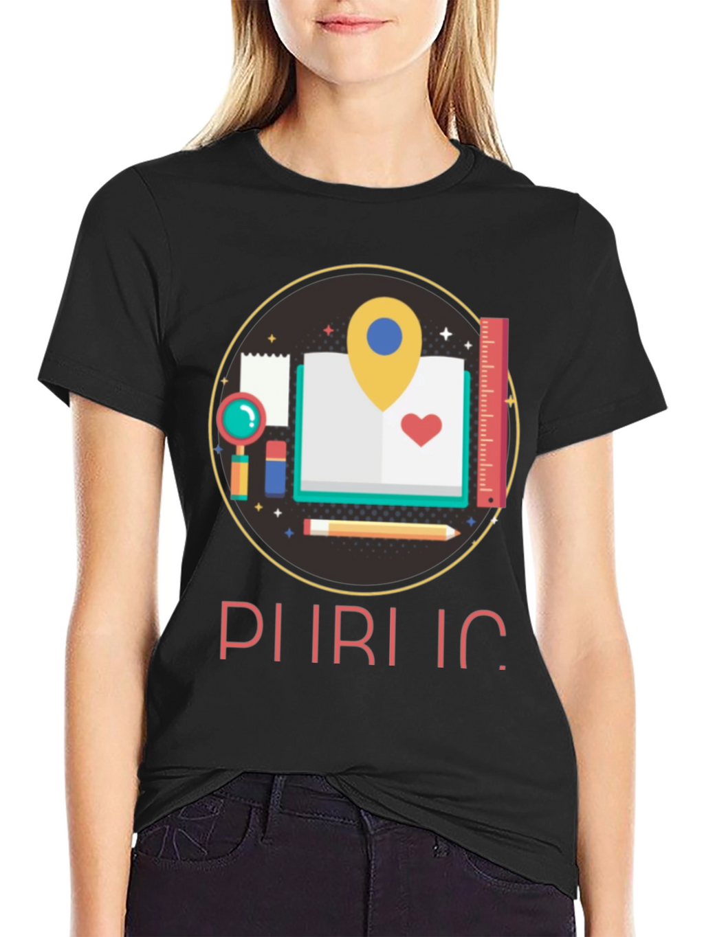 Educational Design Black T-Shirt
