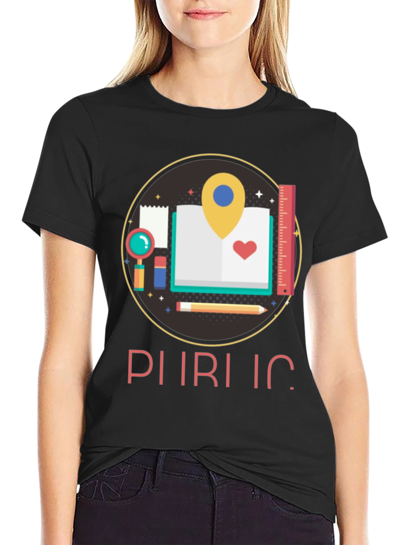 Educational Design Black T-Shirt
