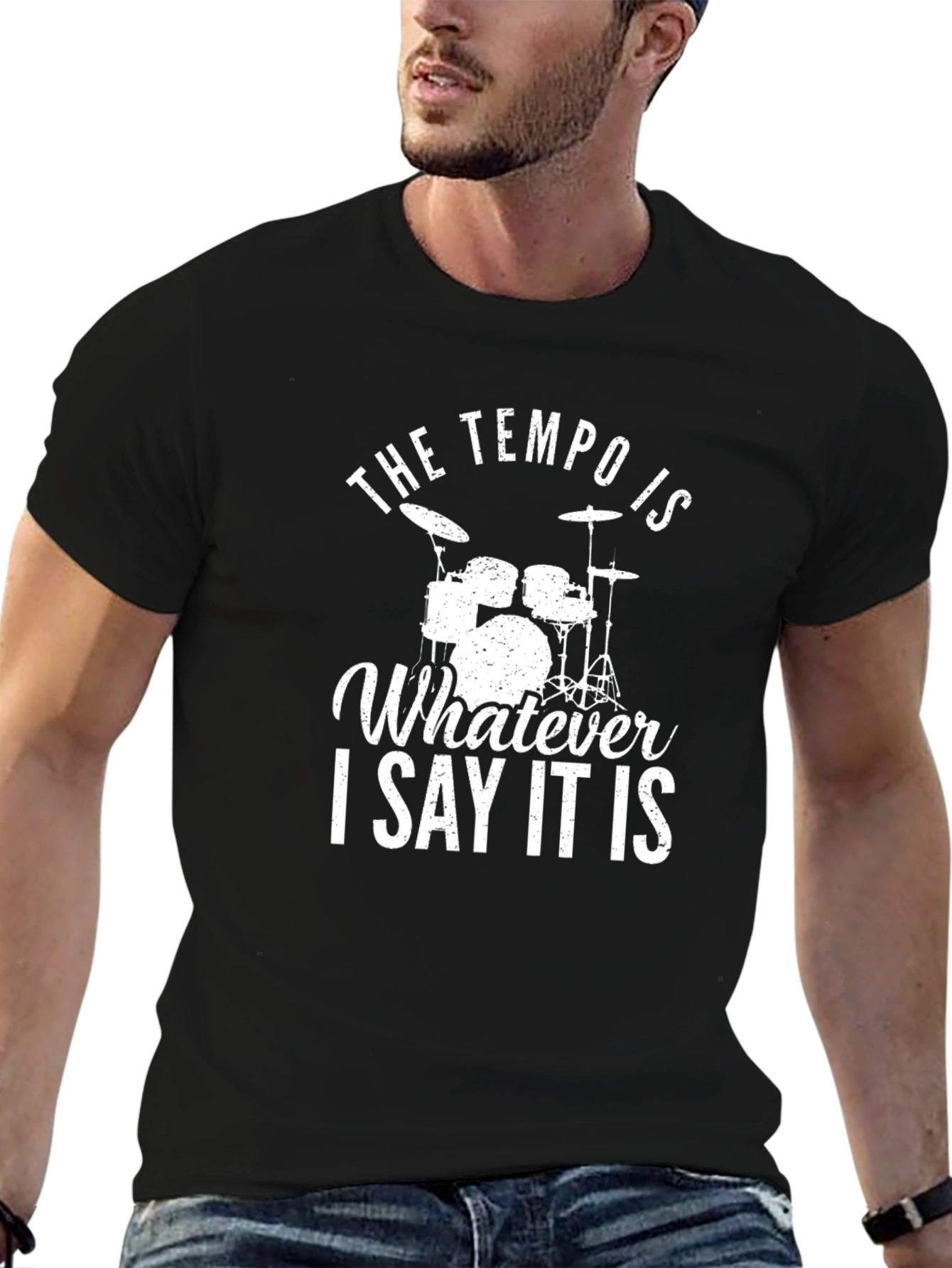 Tempo Drummer Black Graphic Tee