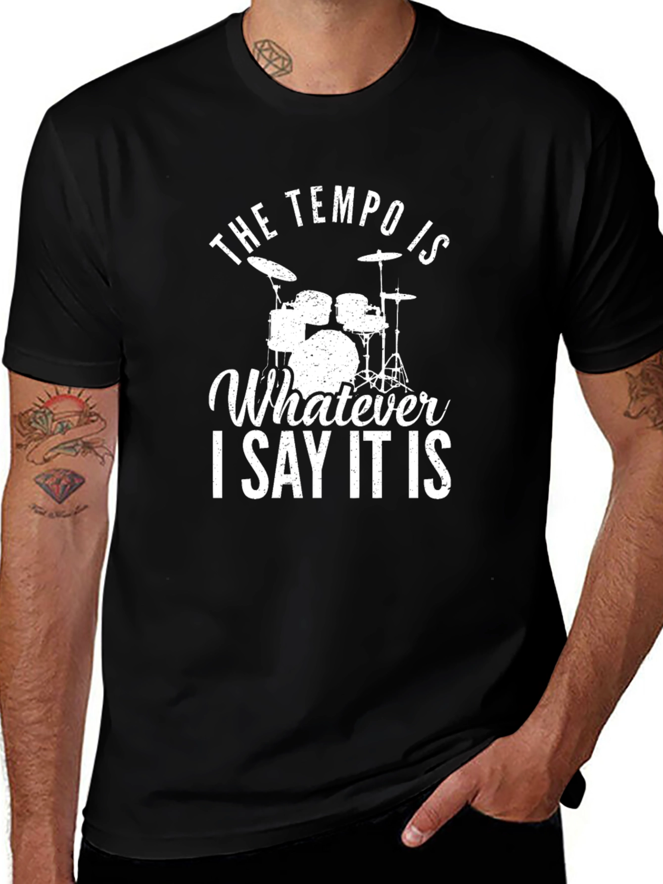 Tempo Drummer Black Graphic Tee