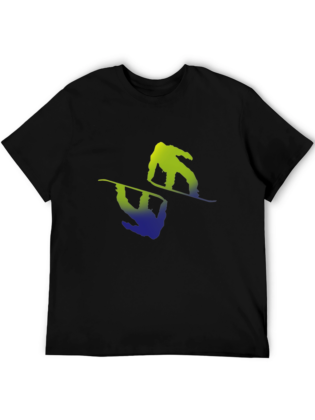 Snowboarder Graphic Tee - Black Cotton Blend Shirt