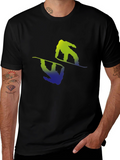 Snowboarder Graphic Tee - Black Cotton Blend Shirt