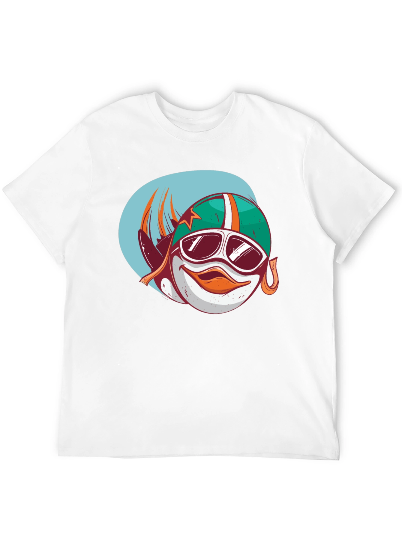 Cool Cartoon Racer Fish Graphic Black T-Shirt