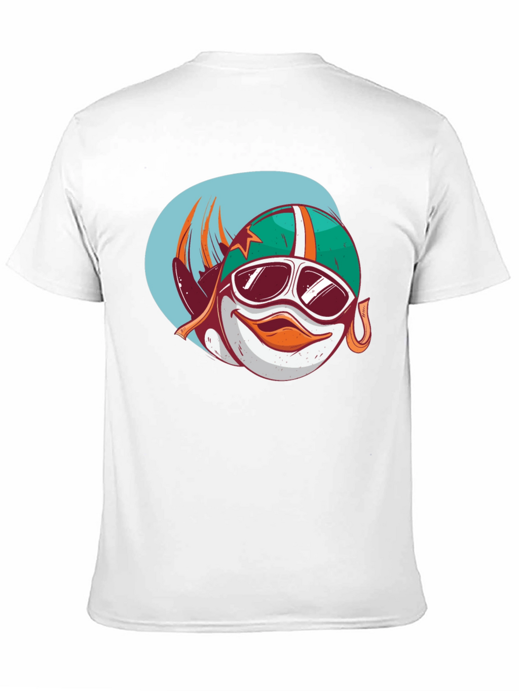 Cool Cartoon Racer Fish Graphic Black T-Shirt