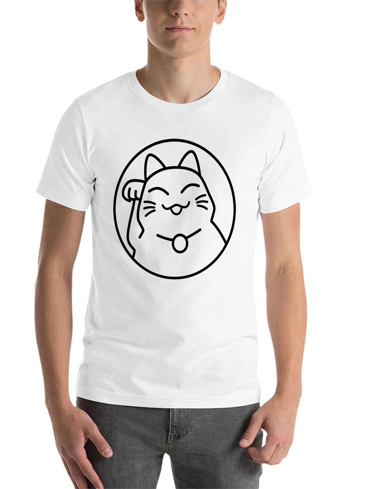 Lucky Cat Graphic T-Shirt - Mens Black Tee