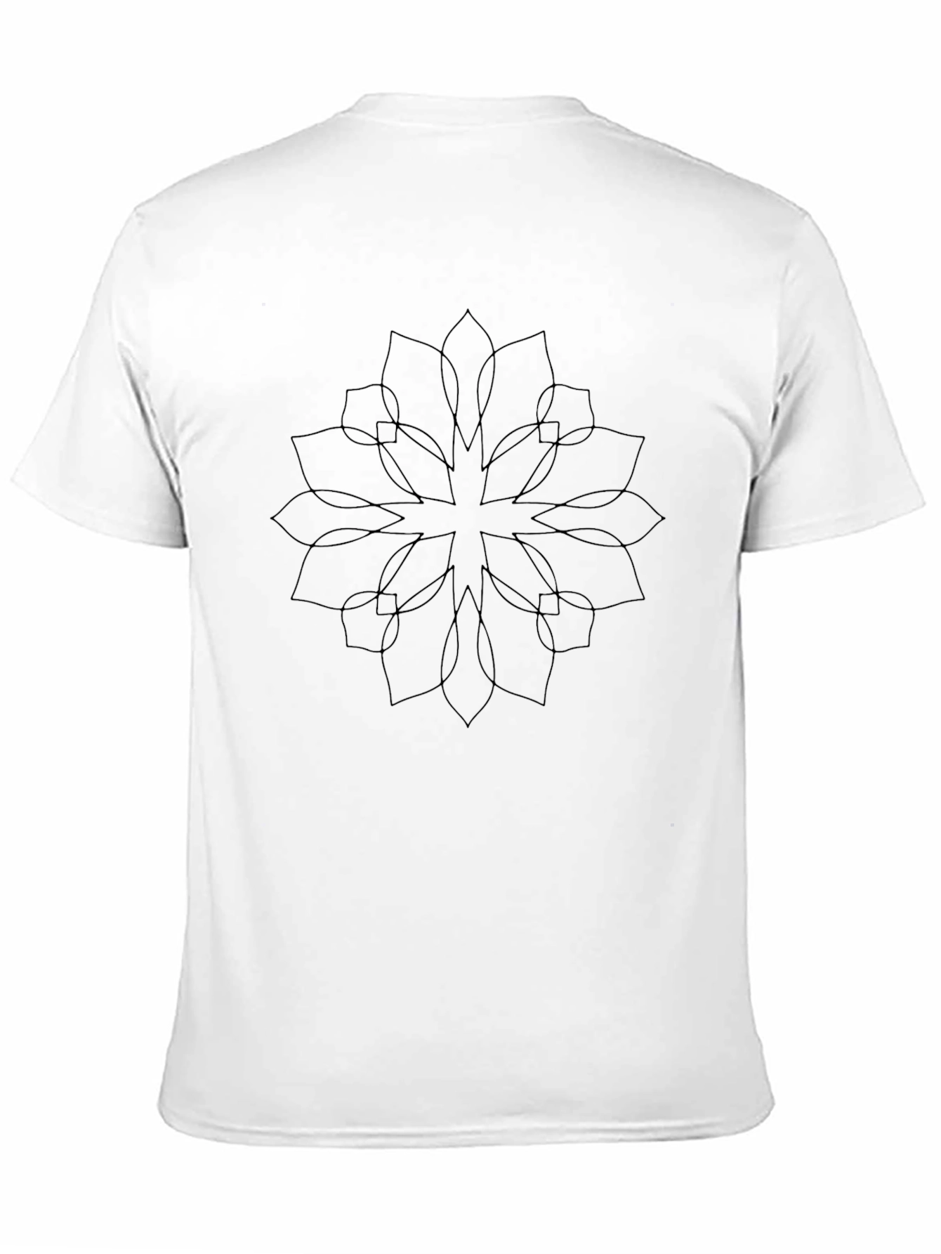 Abstract Floral Design Black T-Shirt