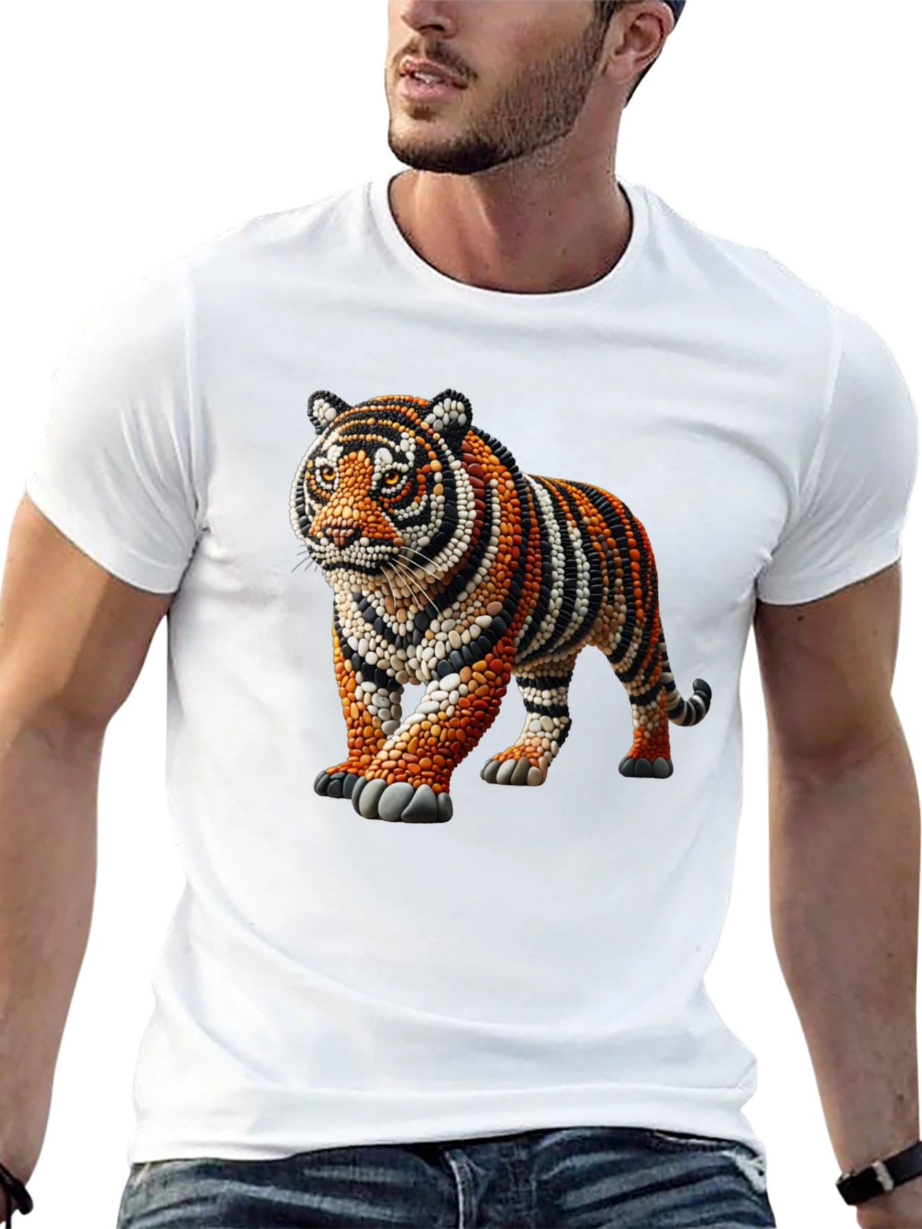 Tiger Bead Art Graphic T-Shirt