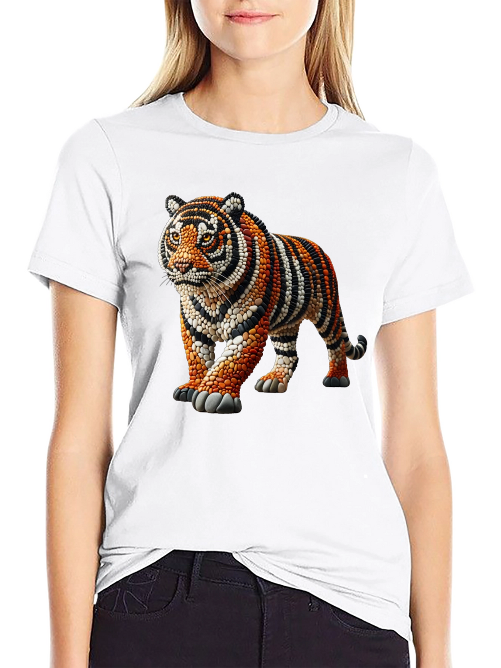 Tiger Bead Art Graphic T-Shirt