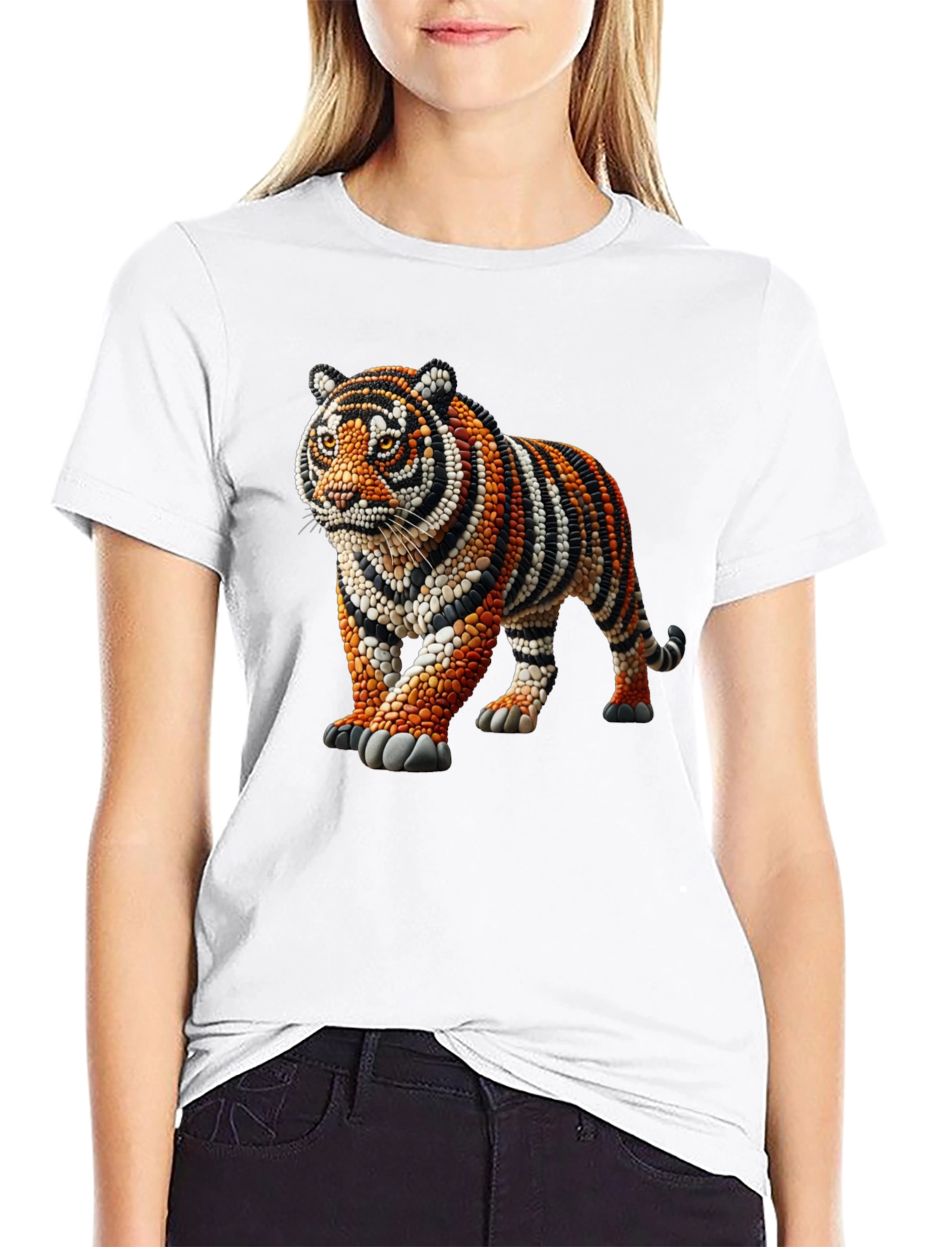 Tiger Bead Art Graphic T-Shirt