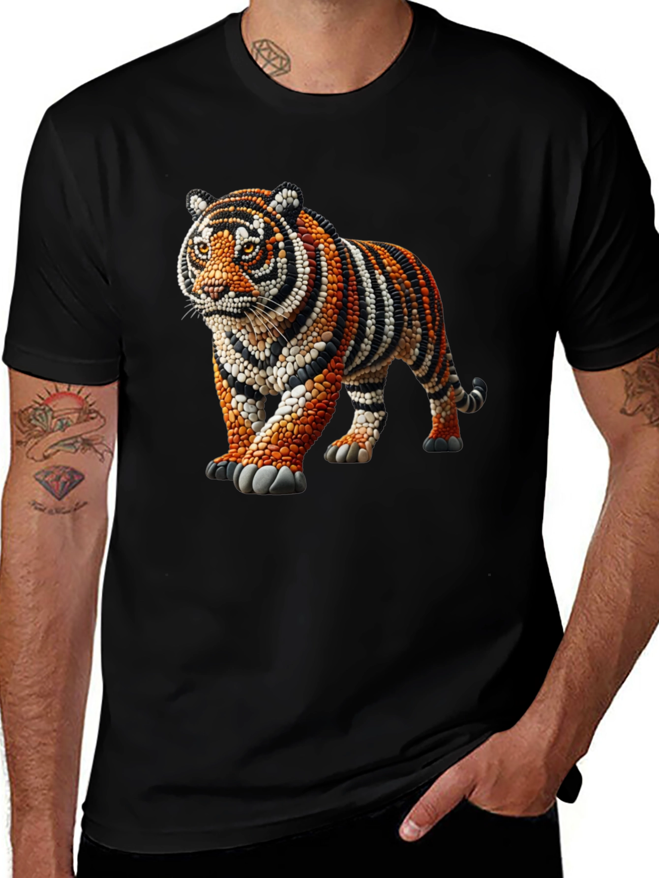 Tiger Bead Art Graphic T-Shirt