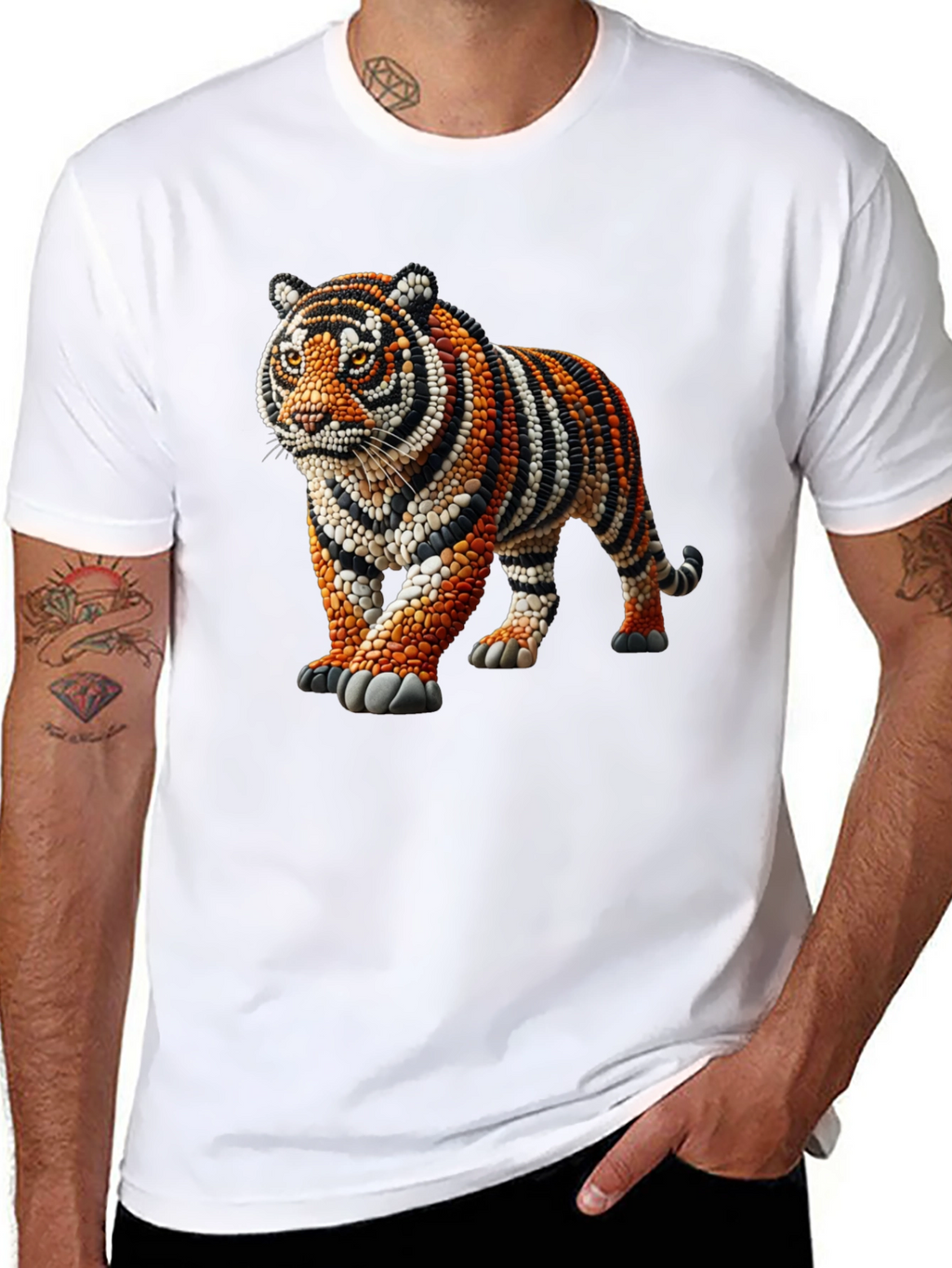 Tiger Bead Art Graphic T-Shirt