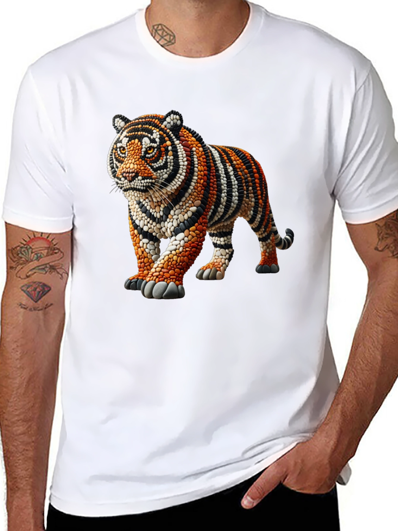 Tiger Bead Art Graphic T-Shirt