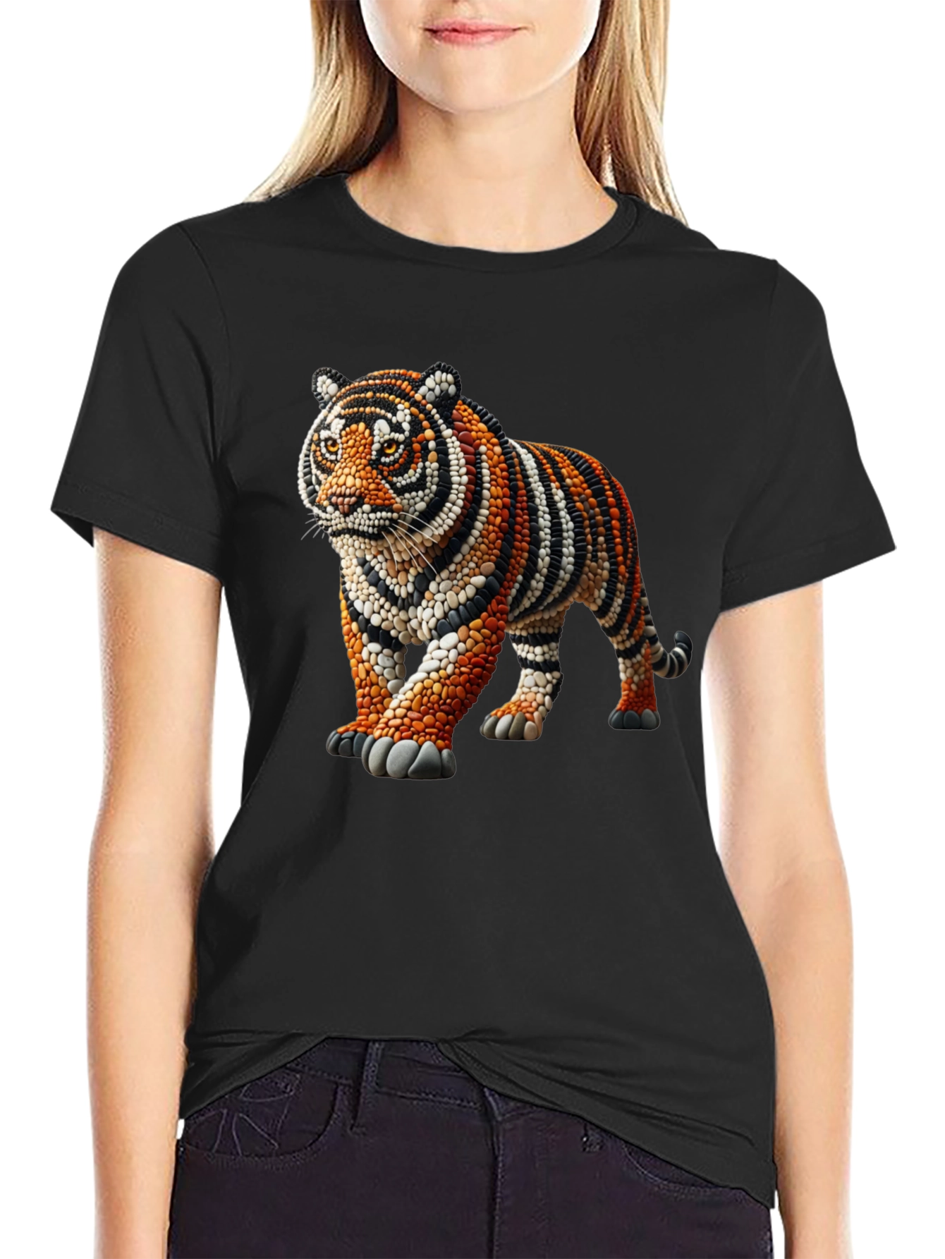 Tiger Bead Art Graphic T-Shirt