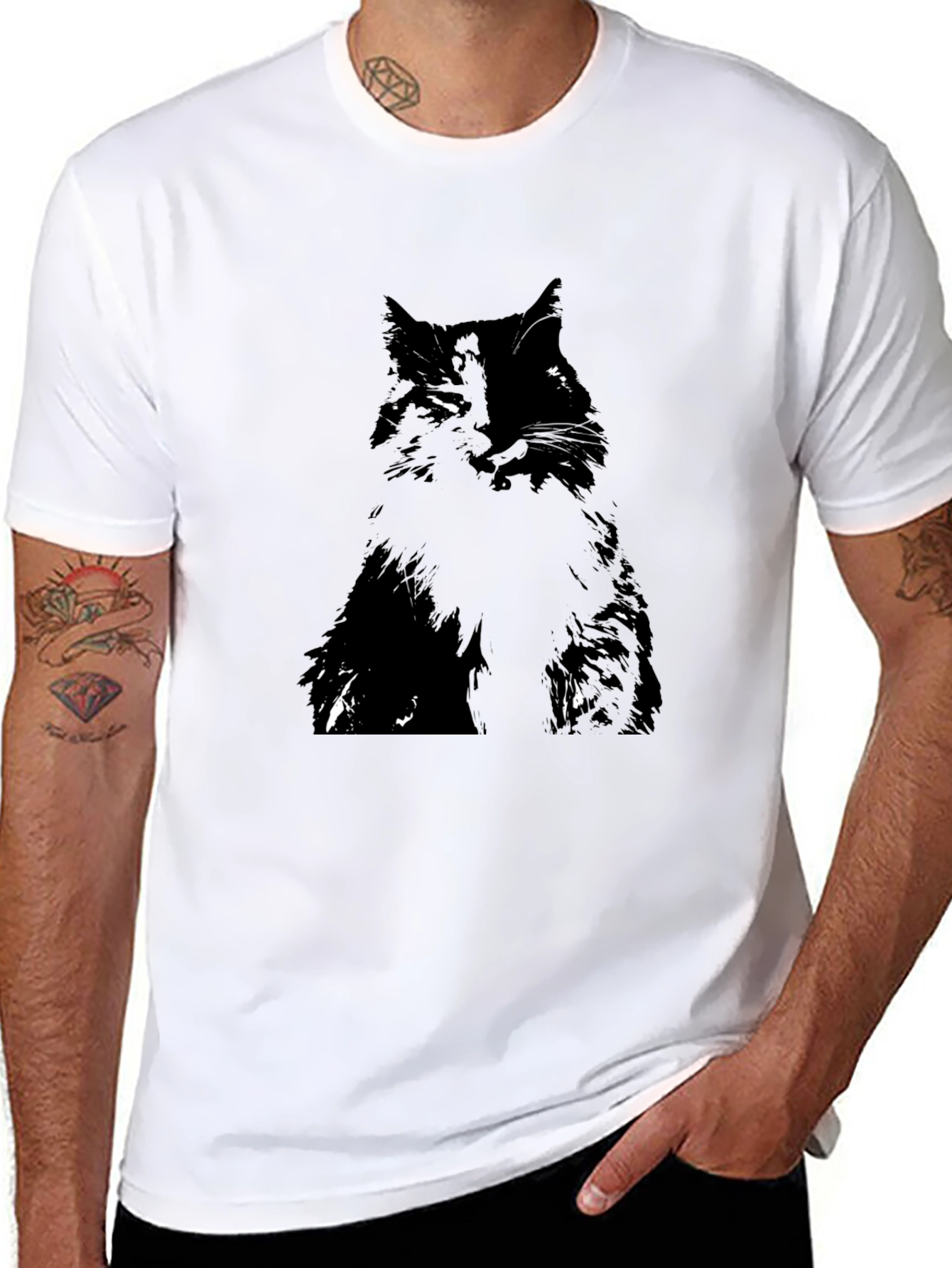 Black Cat Graphic Tee - Stylish & Comfortable