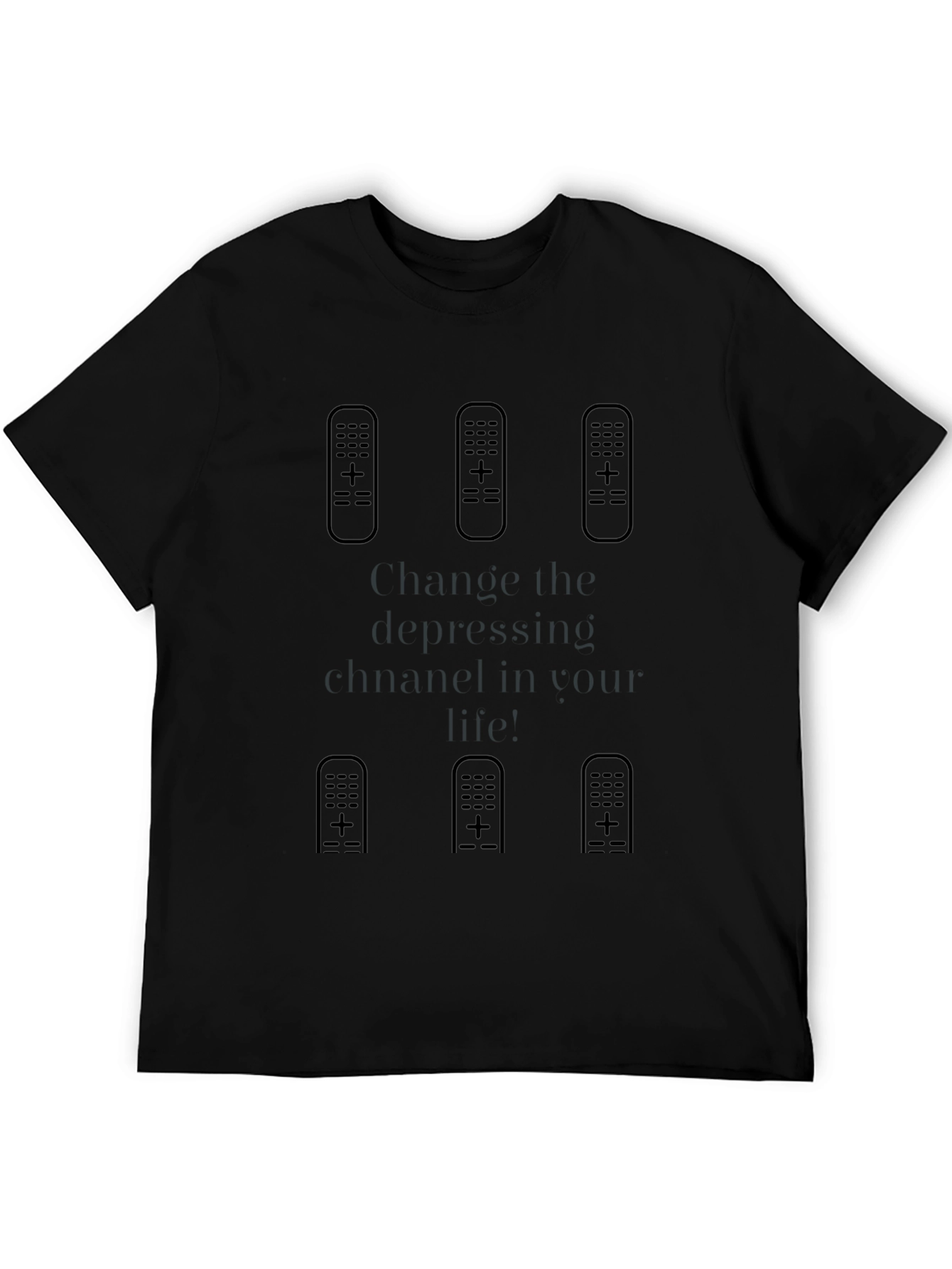 Change the Depressing Channel Black Tee