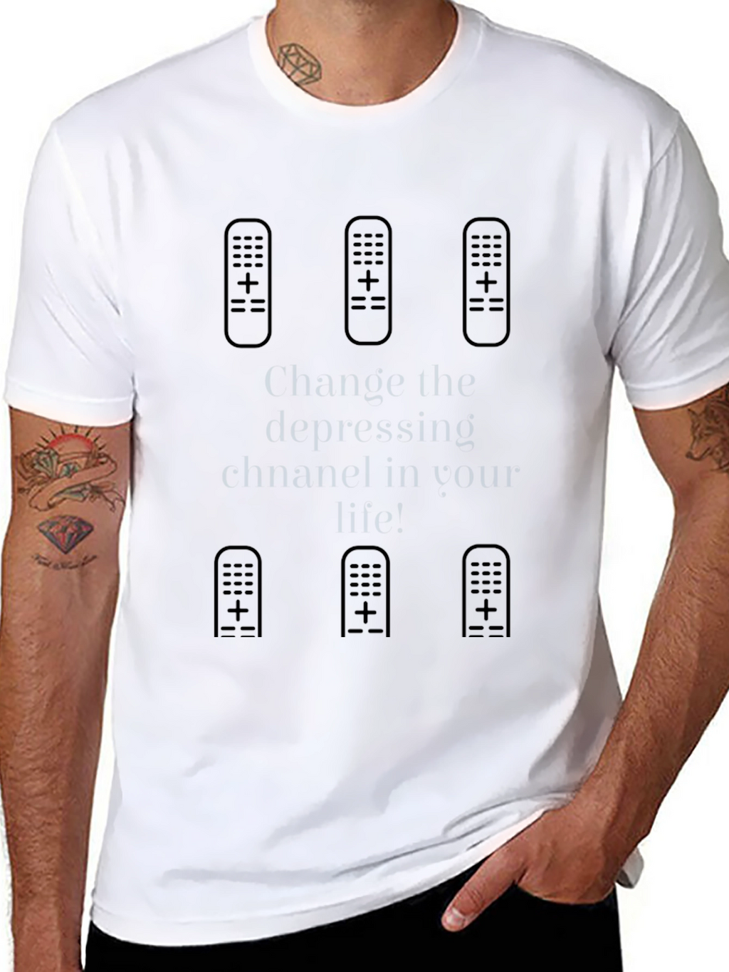 Change the Depressing Channel Black Tee