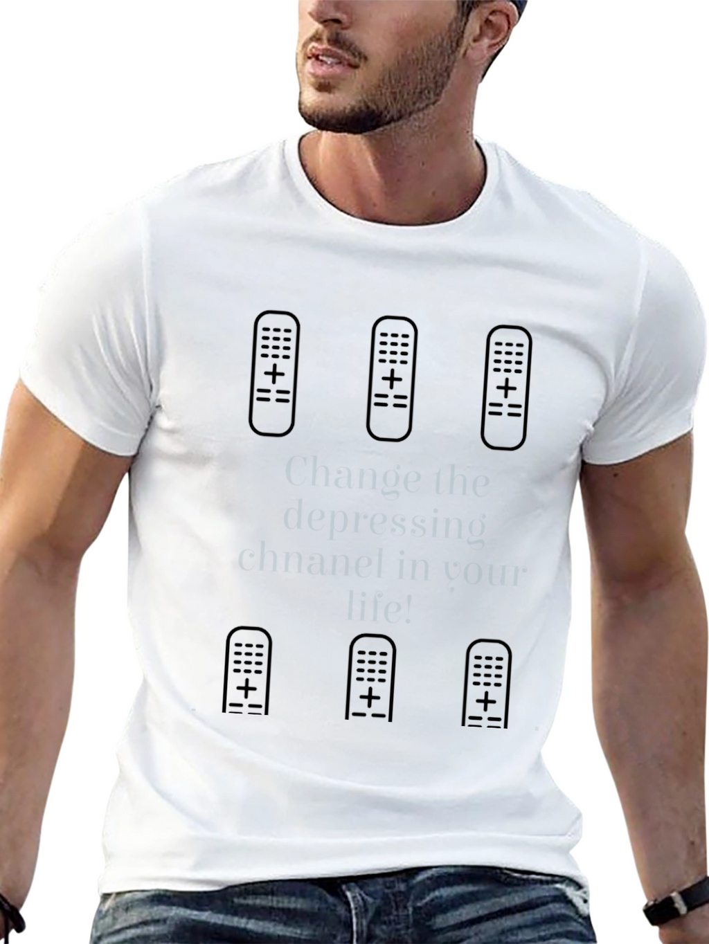 Change the Depressing Channel Black Tee
