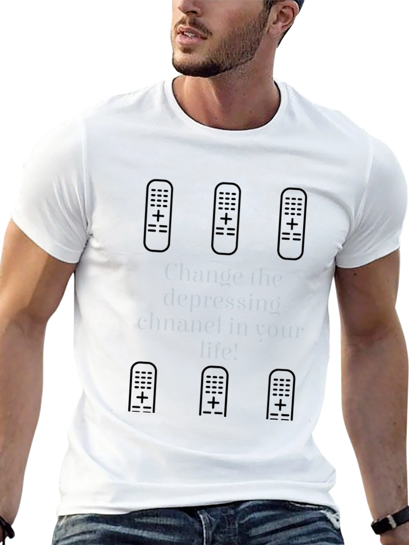 Change the Depressing Channel Black Tee