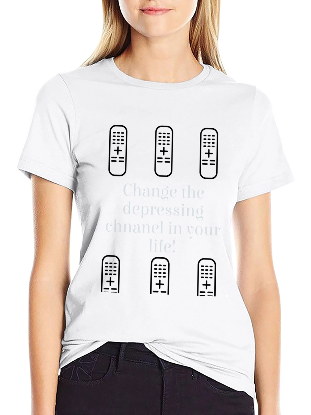 Change the Depressing Channel Black Tee