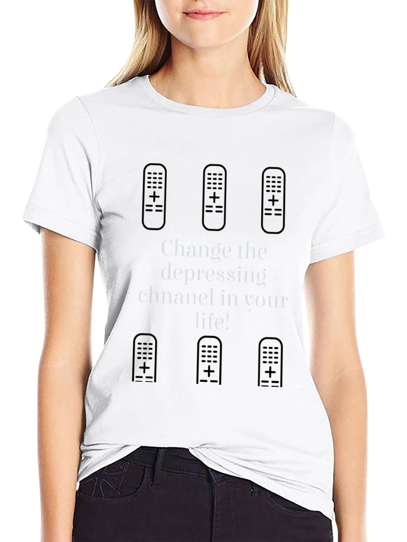Change the Depressing Channel Black Tee