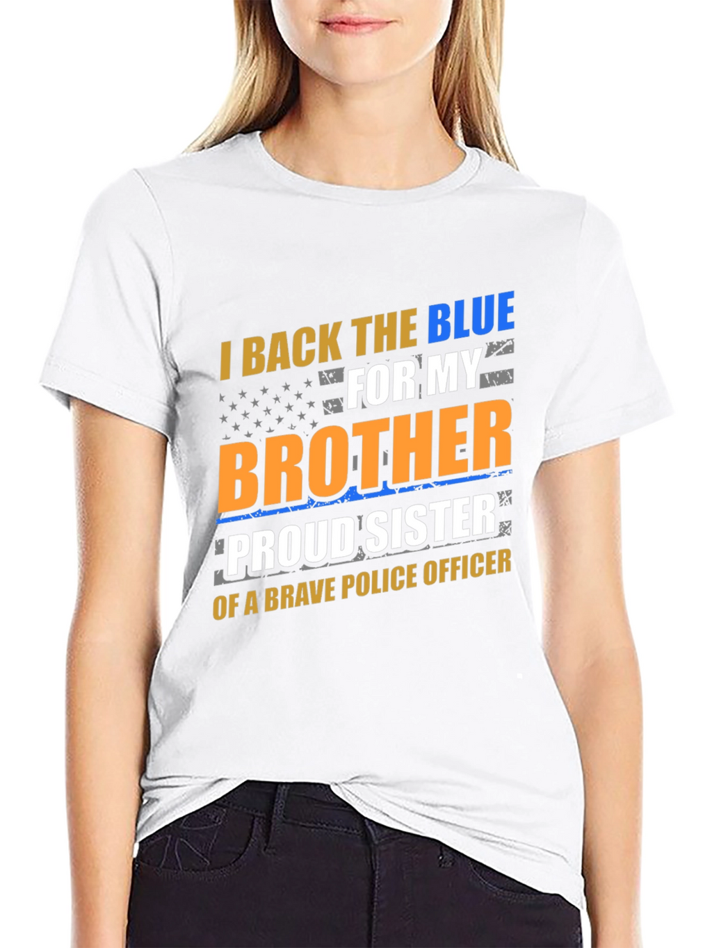 I Back the Blue Brother/Sister Police Officer T-Shirt