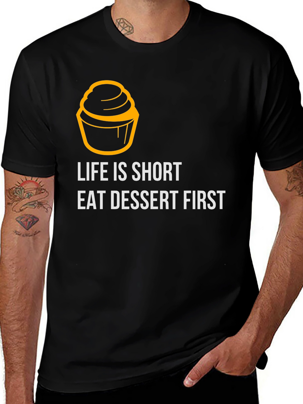Life is Short Eat Dessert First Graphic Tee