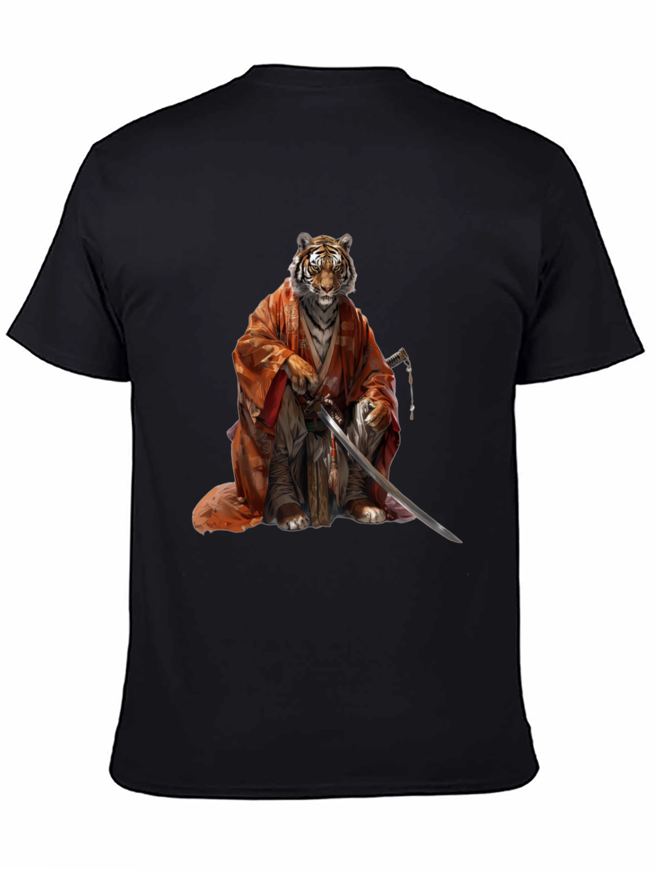 Tiger Samurai Black T-Shirt