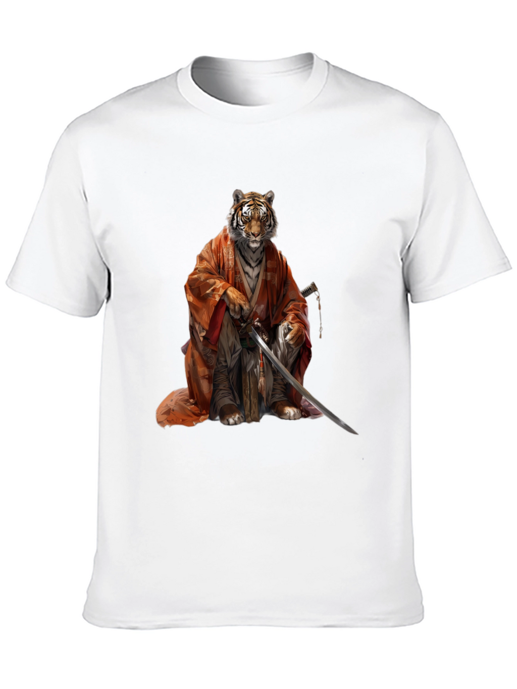 Tiger Samurai Black T-Shirt