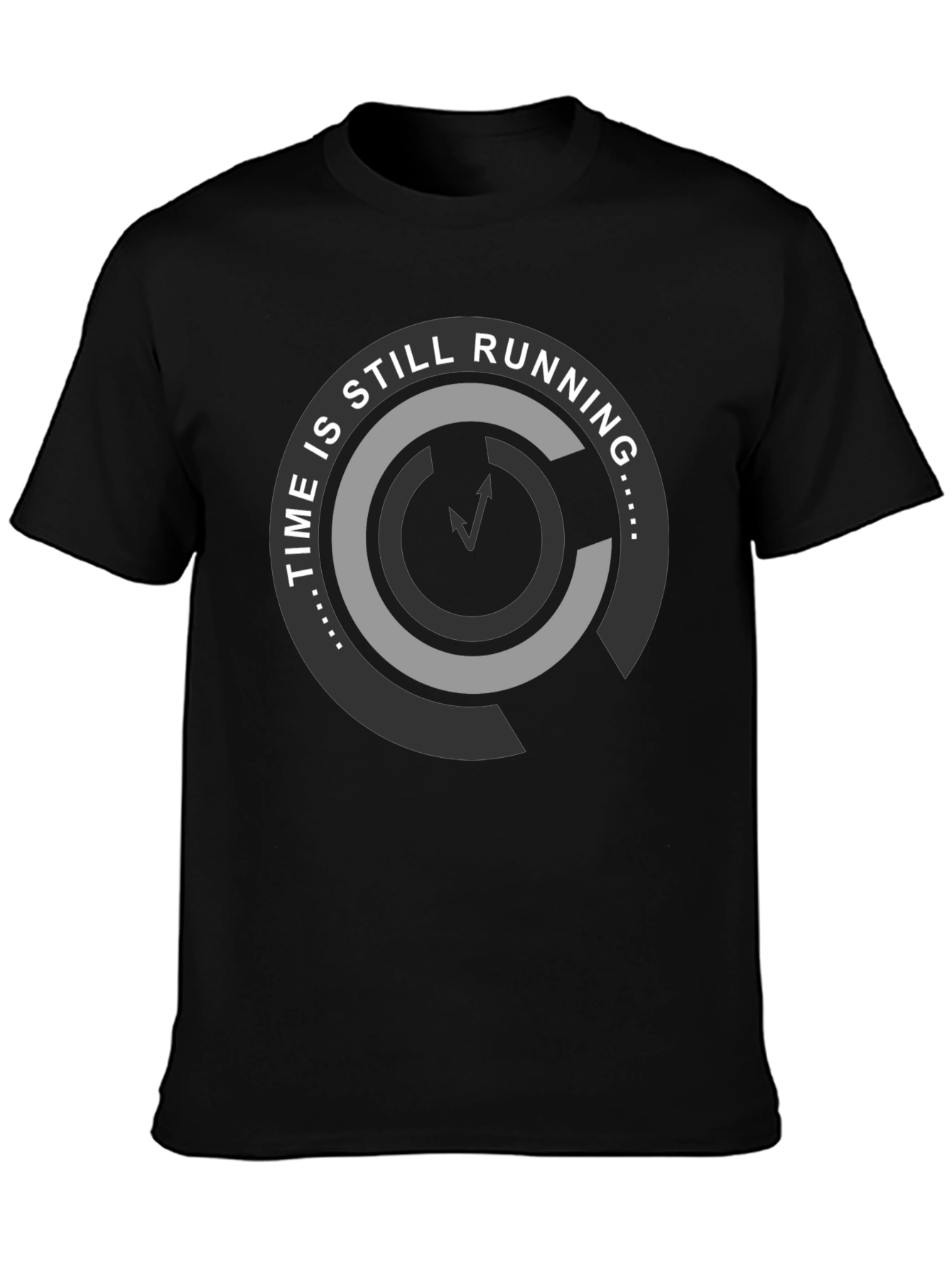 Time Is Still Running Graphic Tee - Black Cotton