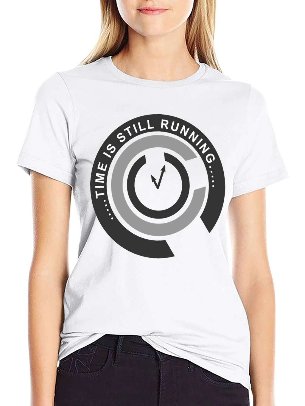 Time Is Still Running Graphic Tee - Black Cotton