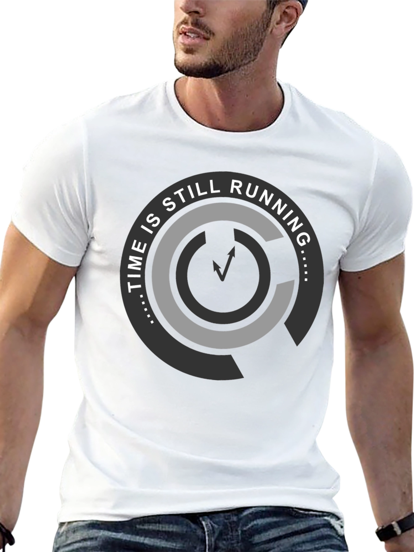 Time Is Still Running Graphic Tee - Black Cotton