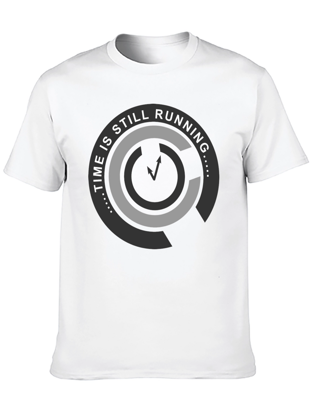 Time Is Still Running Graphic Tee - Black Cotton