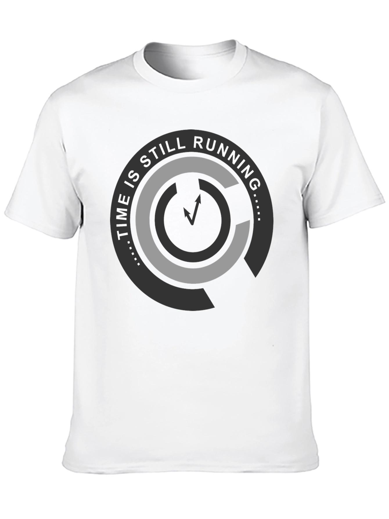 Time Is Still Running Graphic Tee - Black Cotton