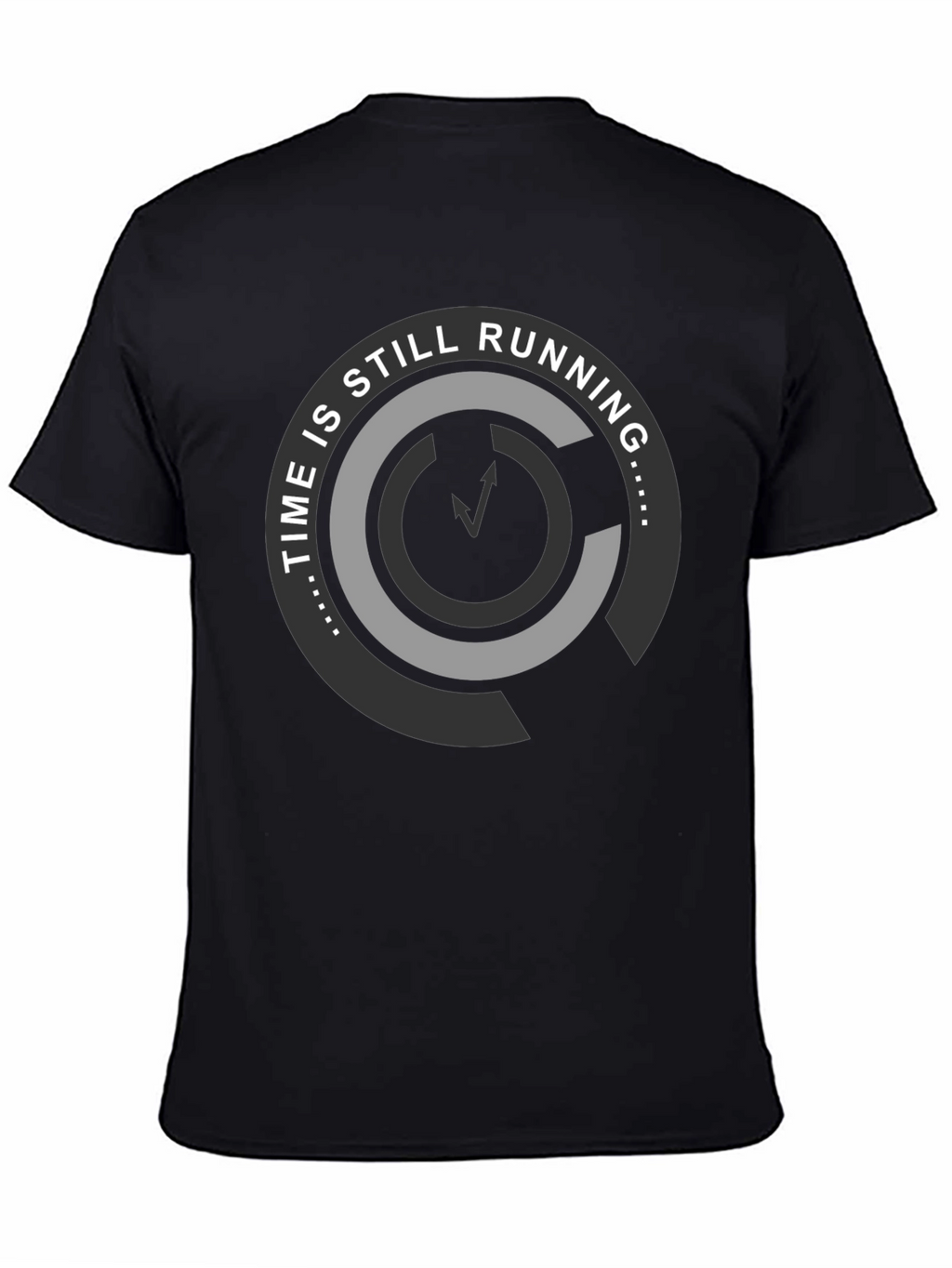 Time Is Still Running Graphic Tee - Black Cotton
