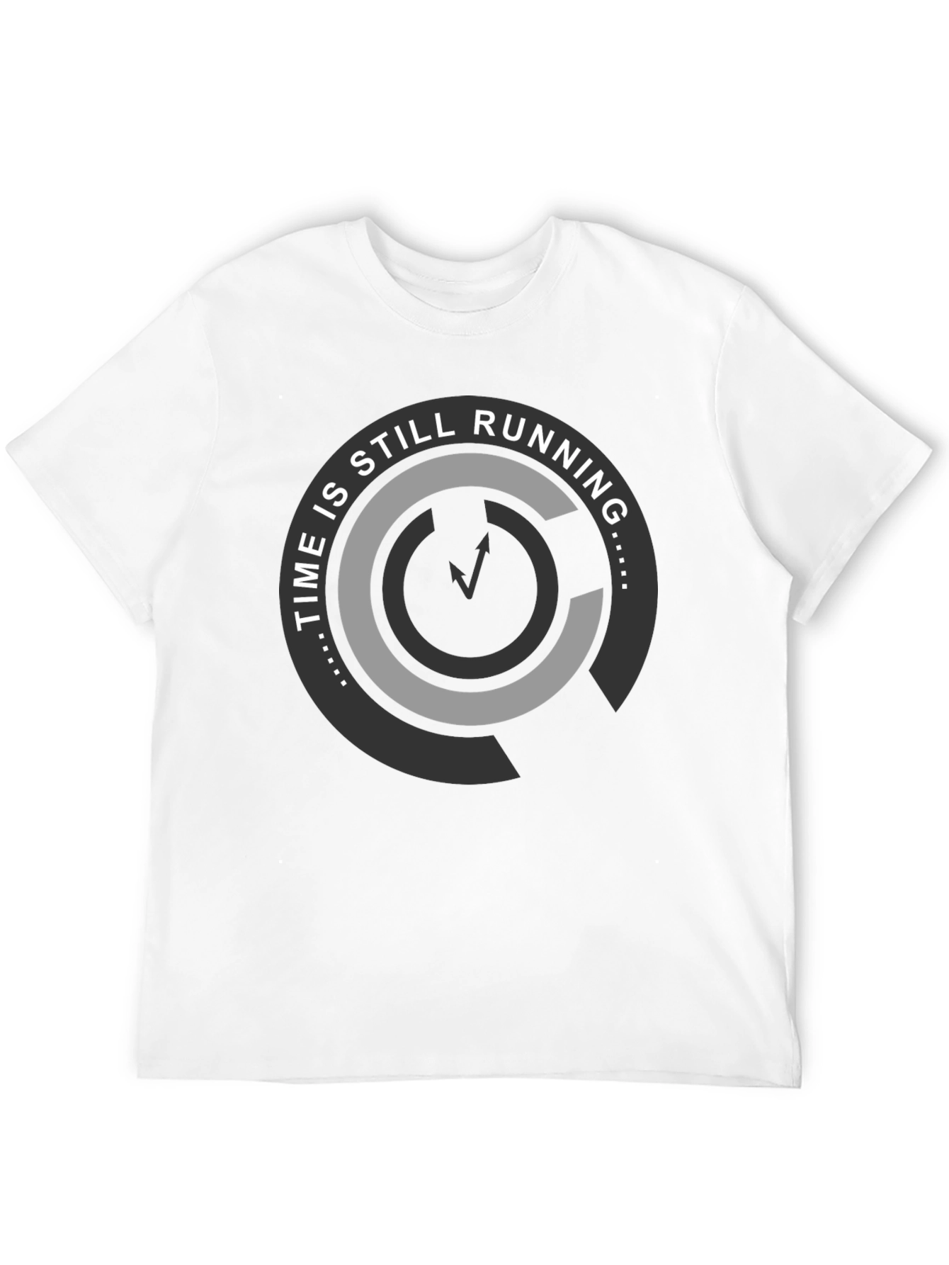 Time Is Still Running Graphic Tee - Black Cotton