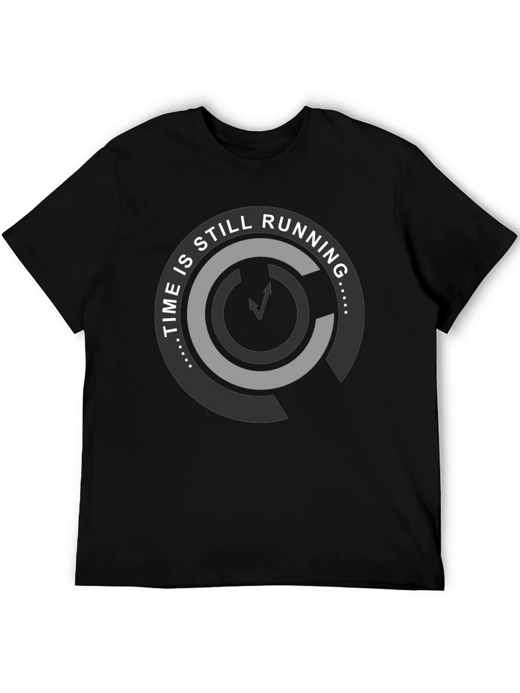 Time Is Still Running Graphic Tee - Black Cotton