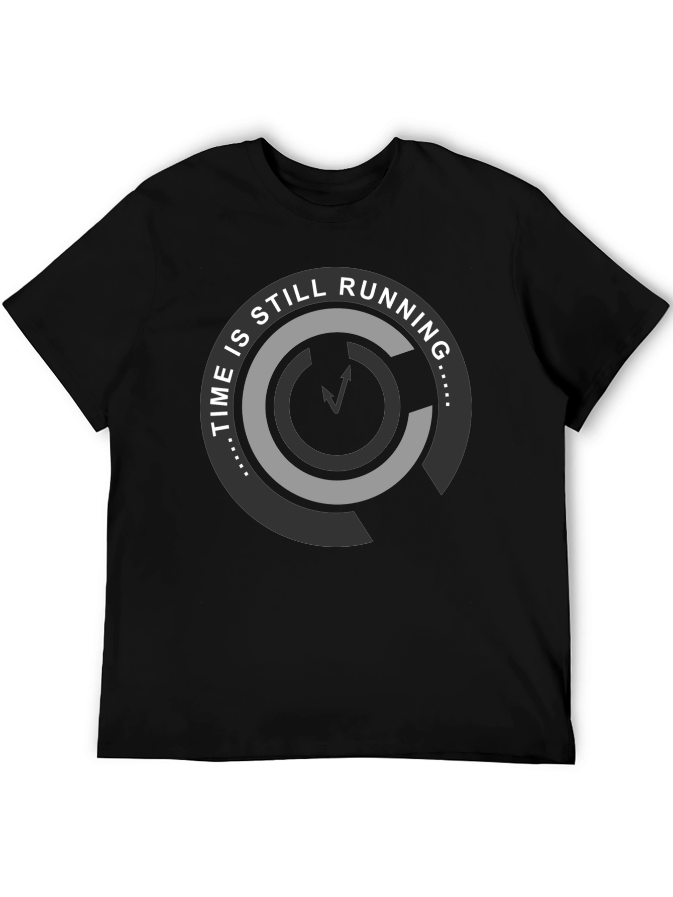 Time Is Still Running Graphic Tee - Black Cotton