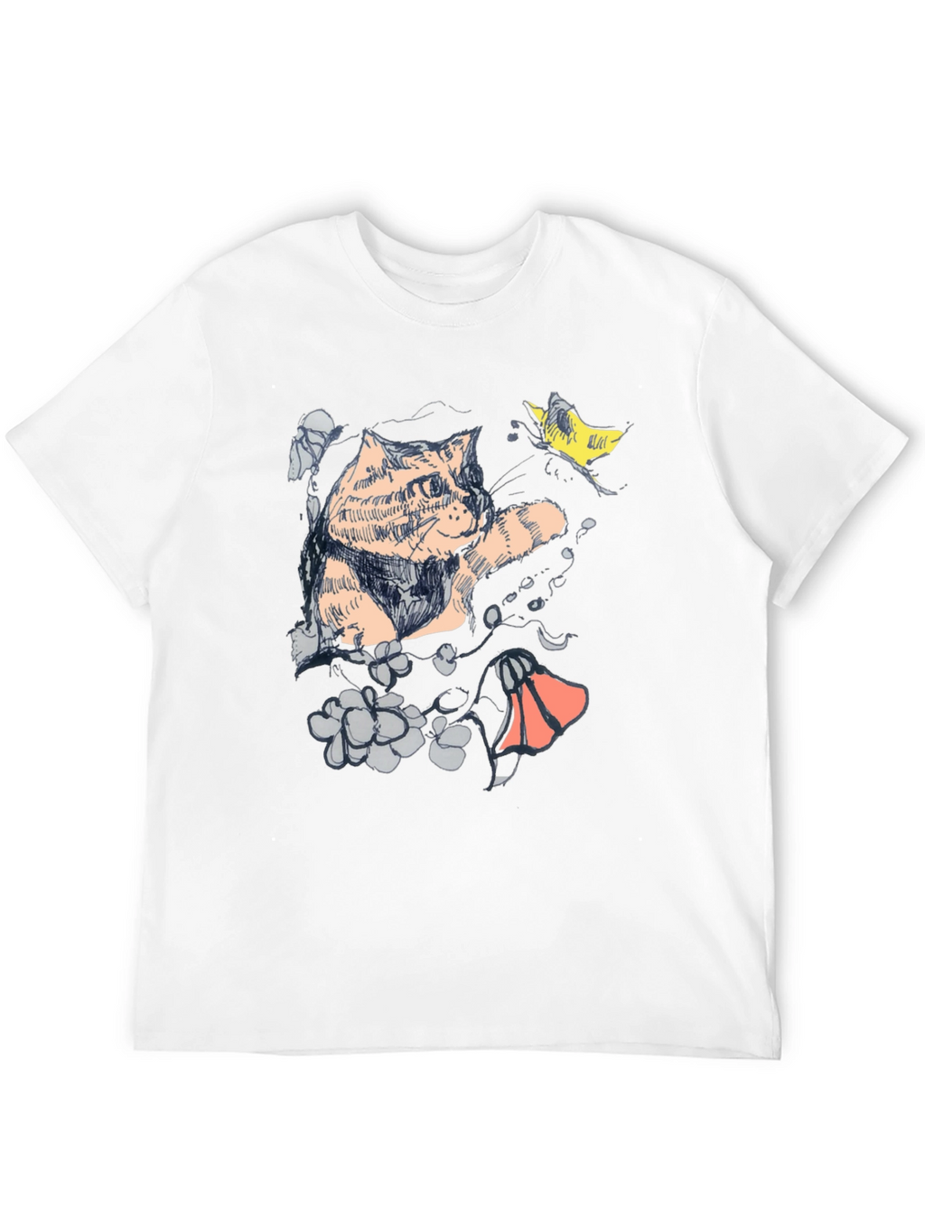 Cat Art Graphic T-Shirt - Unique Artistic Design