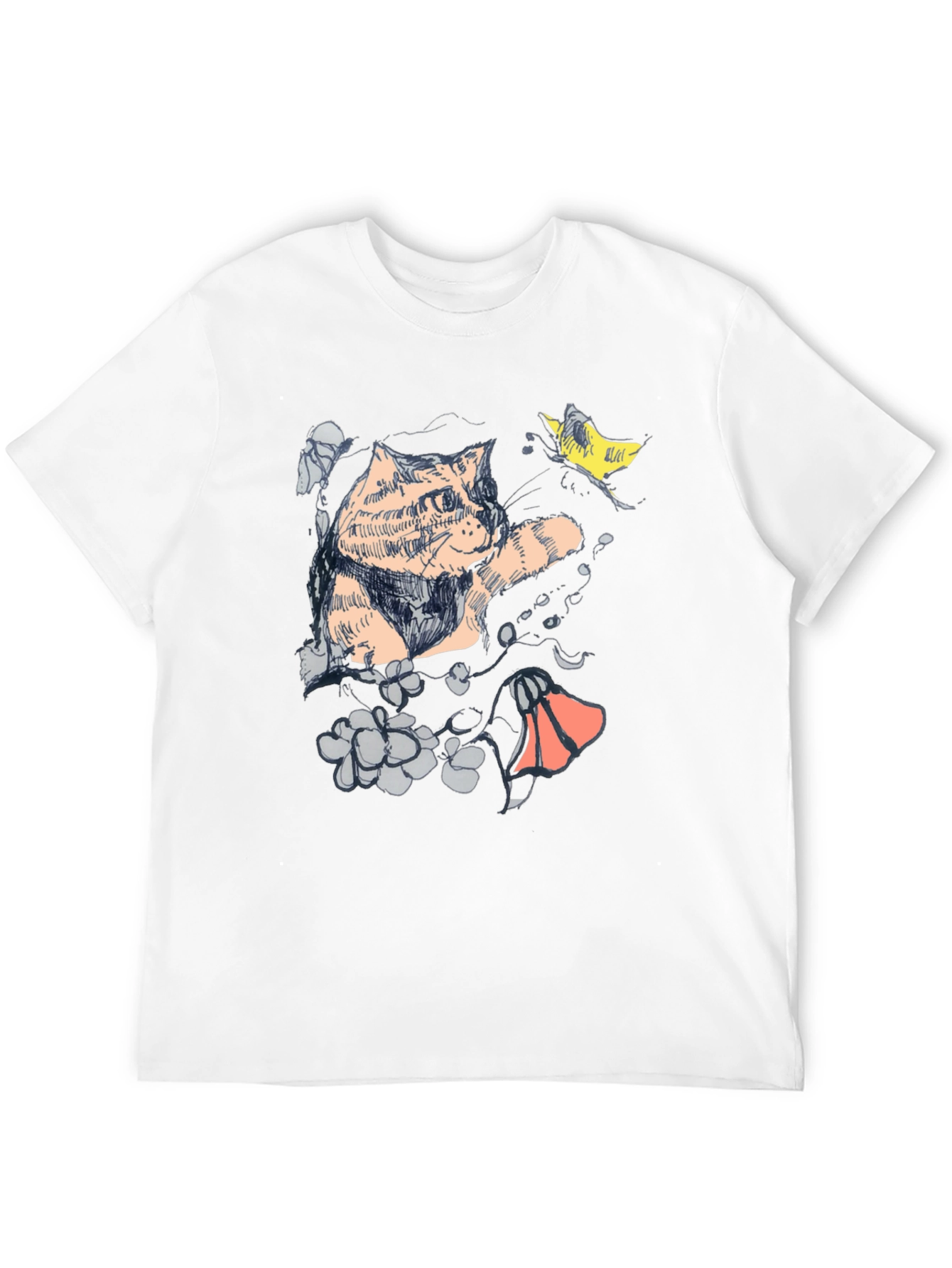 Cat Art Graphic T-Shirt - Unique Artistic Design