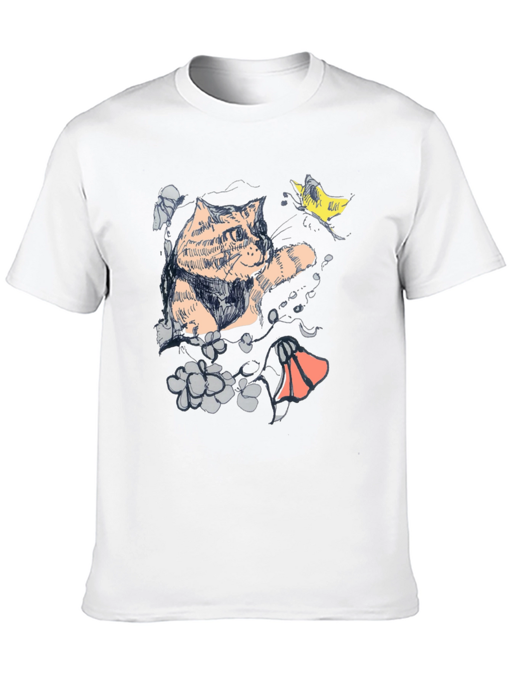 Cat Art Graphic T-Shirt - Unique Artistic Design